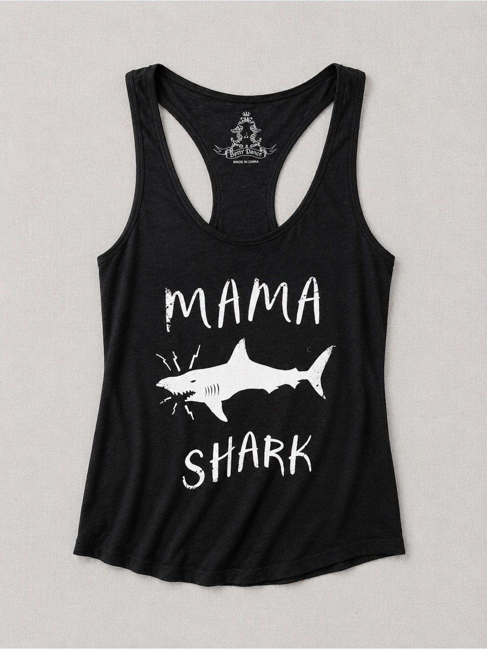 Bear Dance Black Mama Shark Muscle Tee